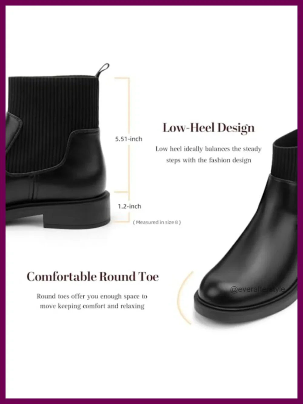 Chelsea Boots Low Heel Slip on Lug Sole Platform Booties Fashion Elastic Ankle